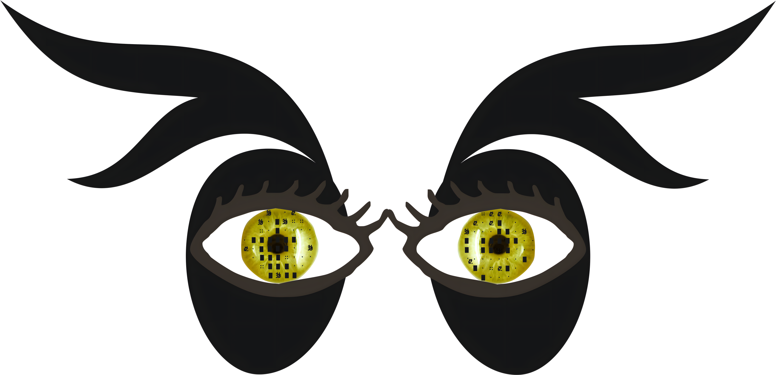 Antifaz de experiencia: dos ojos verdes que replican la mirada de la artista.